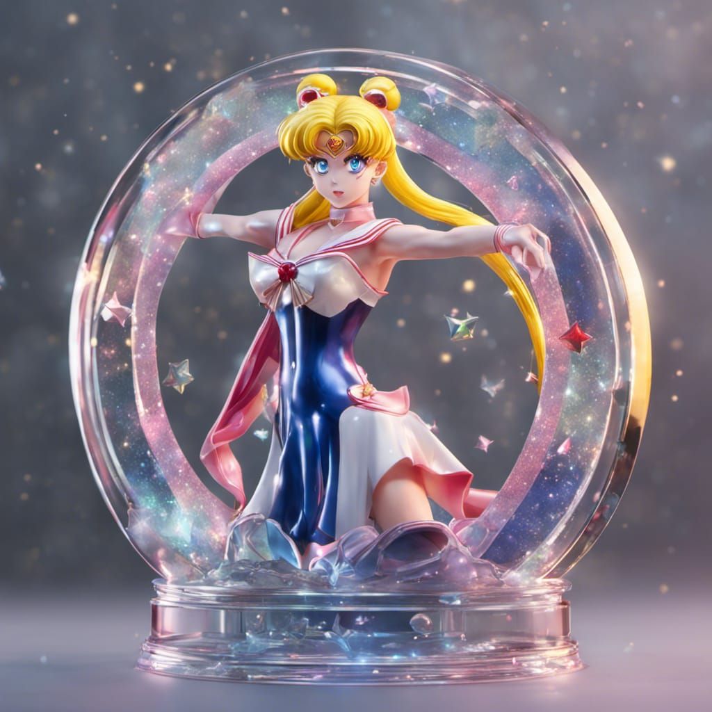 Sailor Moon Glittering Glass Statue in 4K