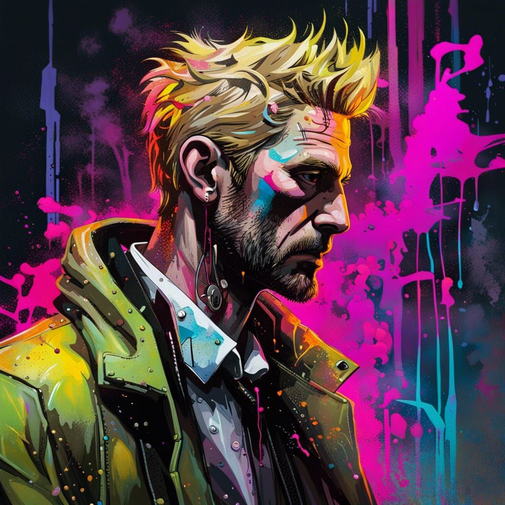 Cyberpunk John Constantine Graffiti Art