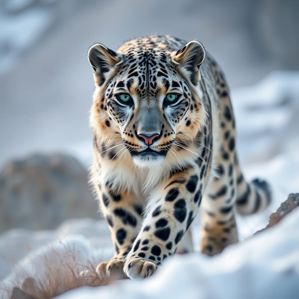 Majestic Snow Leopard in the Himalayas