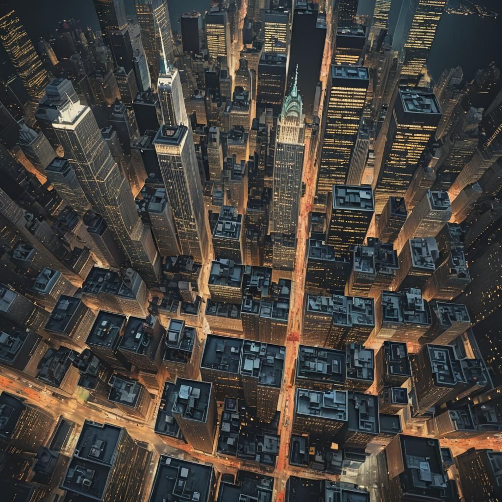 New York City Nightscape Digital Matte Painting