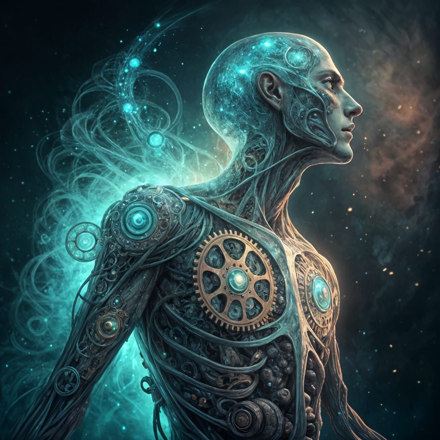 Ghostly Trash Polka Allomancer in Surreal Sci-Fi Style