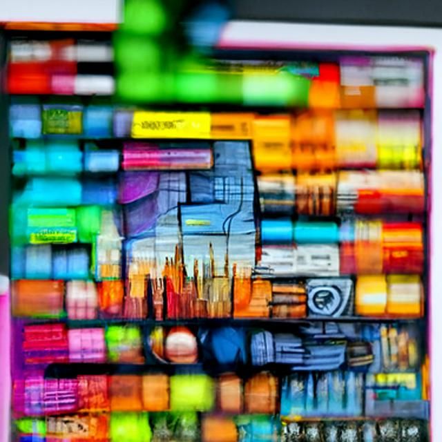 Geometric Bauhaus Computer Screen in Pop Art Style