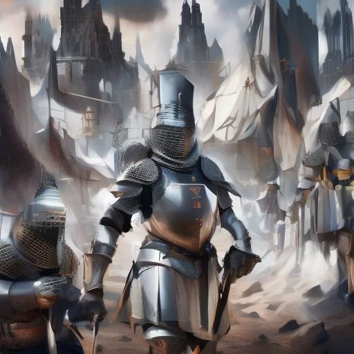 Space-Age Sir Lancelot in Epic Sci-Fi Style