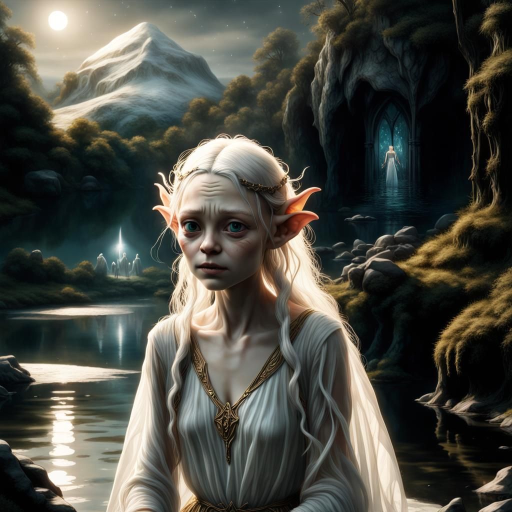 gollum dressed up as a galadriel