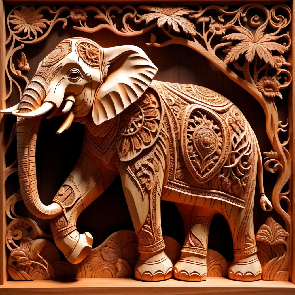 Elephant made of wood