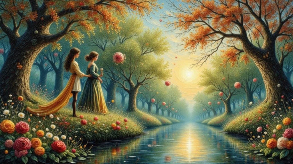 Dreamy Fantasy Landscape with Imperial Colors