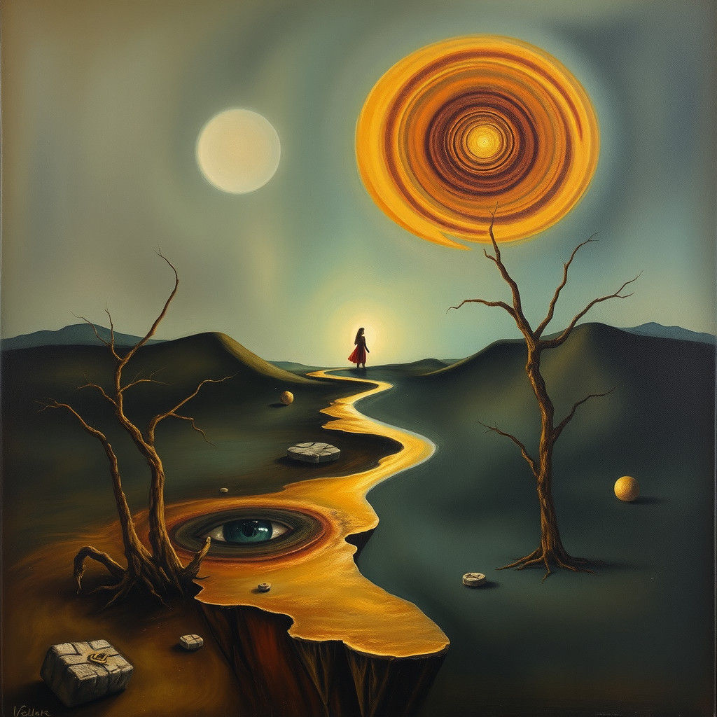 Surrealist Isolation: A Melting Canvas of Hopelessness