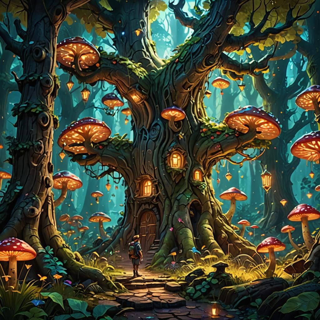 Happy Legend in Mythical Forest Concept Art