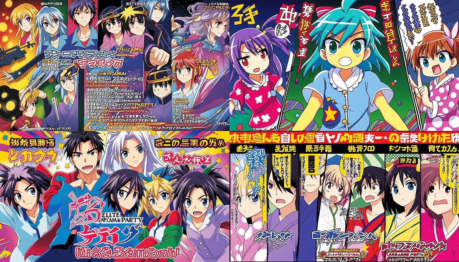 Surreal Anime-Inspired Pajama Party Scene