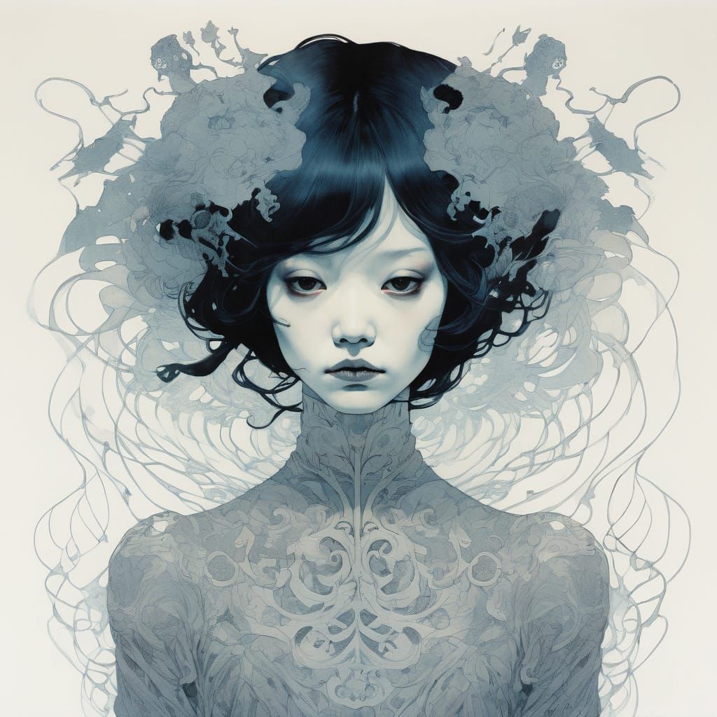 Eerie Ghostly Figure Emerging from Darkness