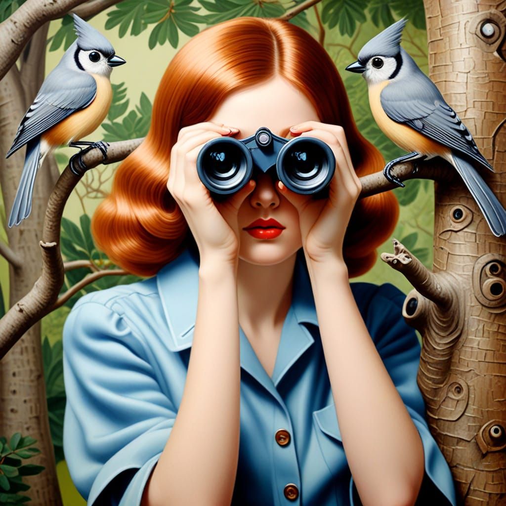 Gentle Giantess Discovers Tiny Bird in Margaret Keane-Inspir...
