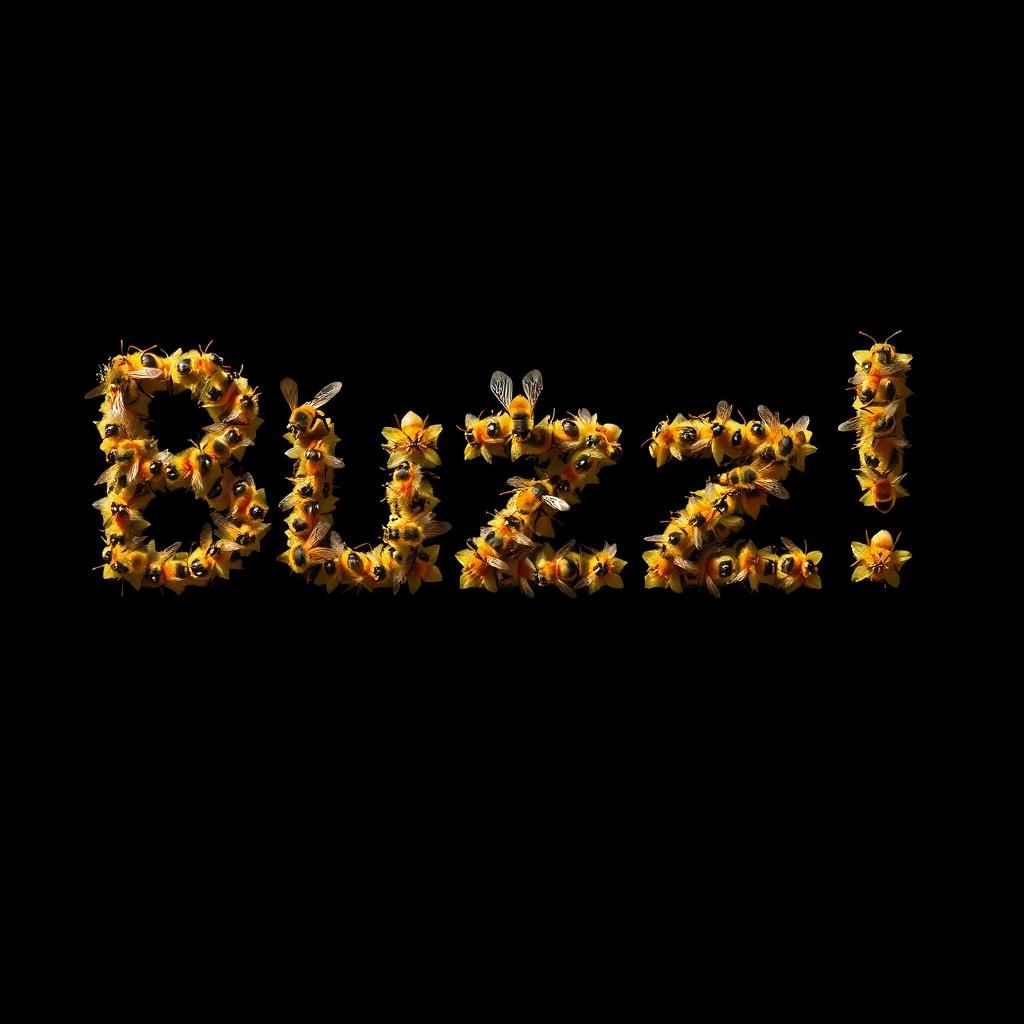 Bees Spell 'Buzz!' in Typographic Portrait