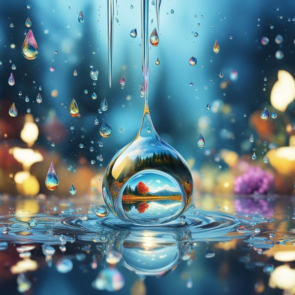 Landscape in Waterdrop