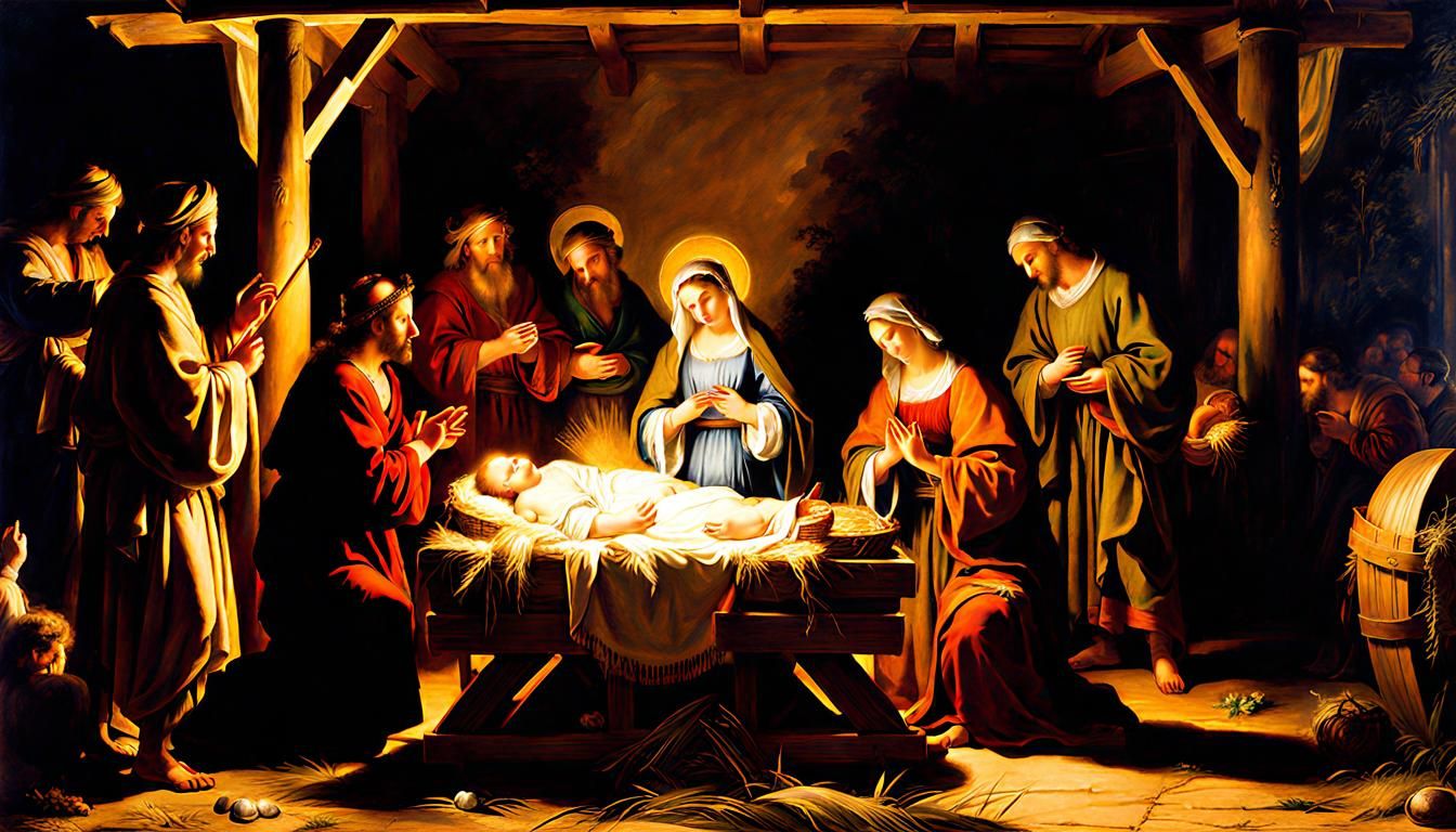 The Birth of Jesus Patterned after "Adoration of the Shepher...