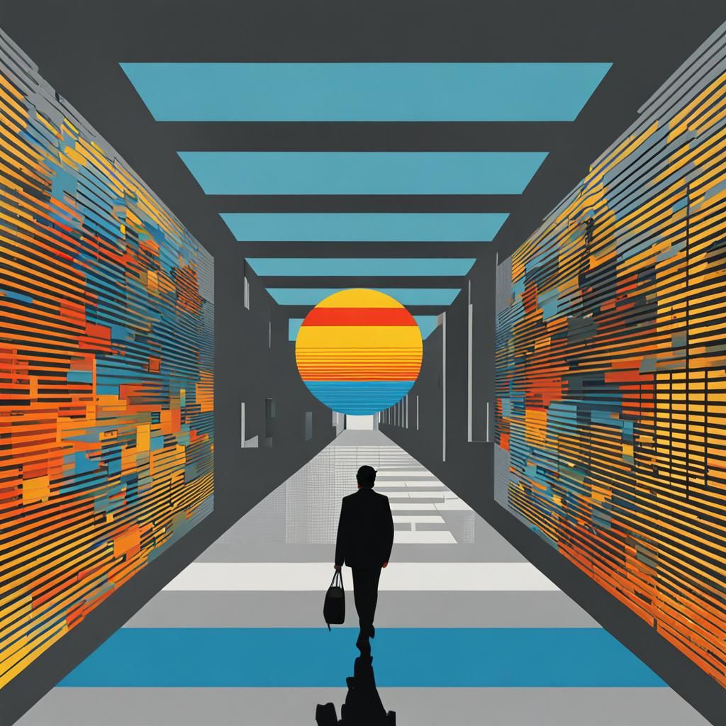 Dawn Walk to Hotel: Pop Art Screen Print