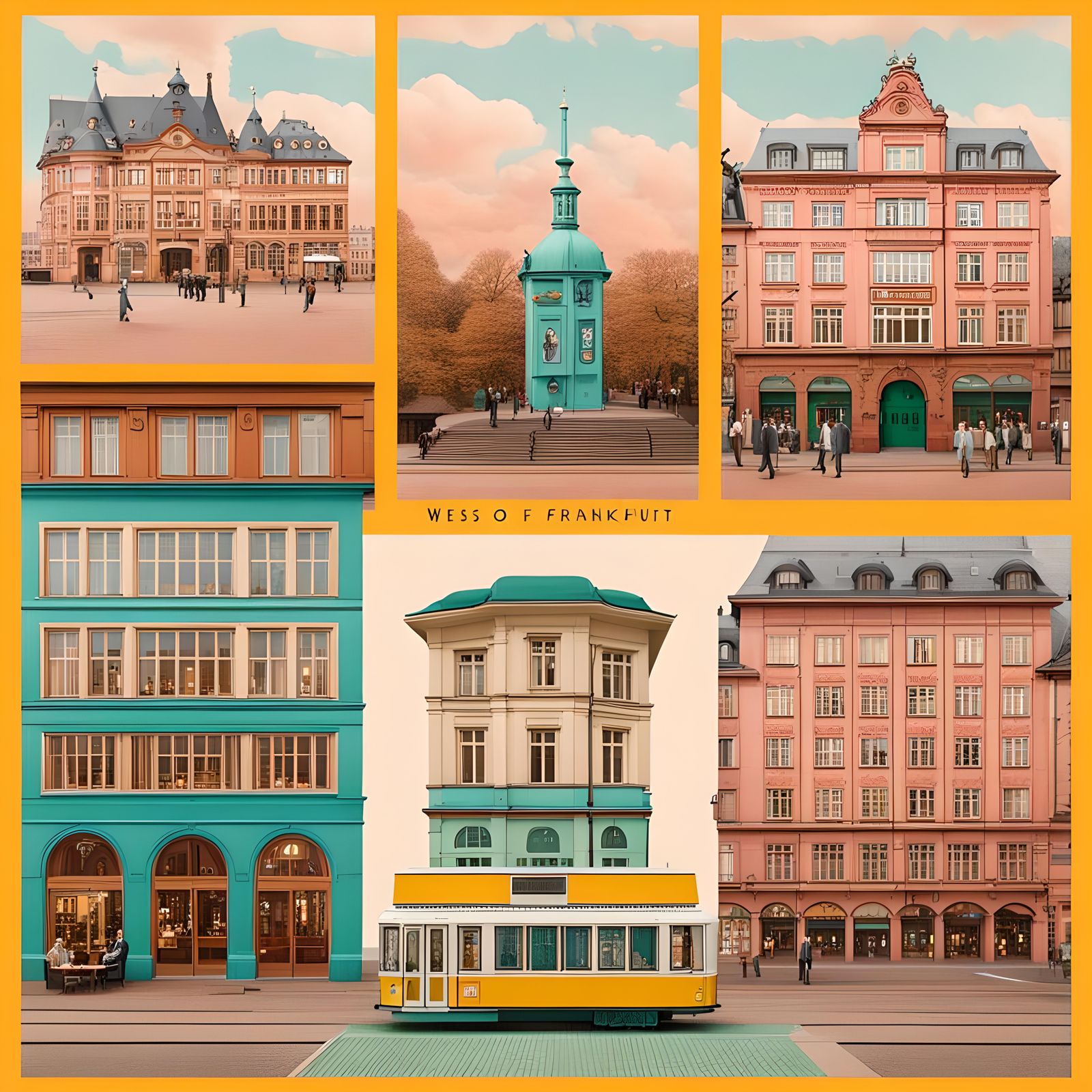Frankfurt in Wes Anderson Style