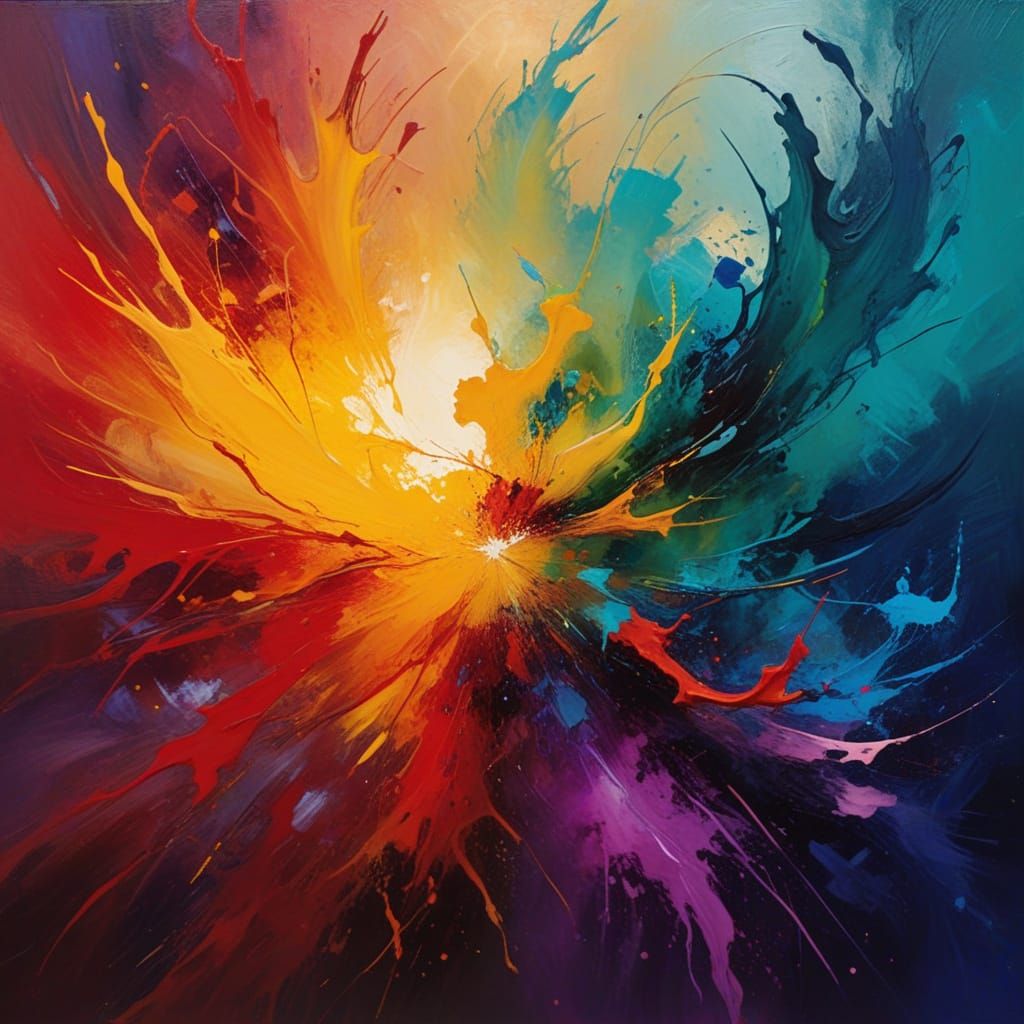 Vibrant Abstract Expressionist Canvas