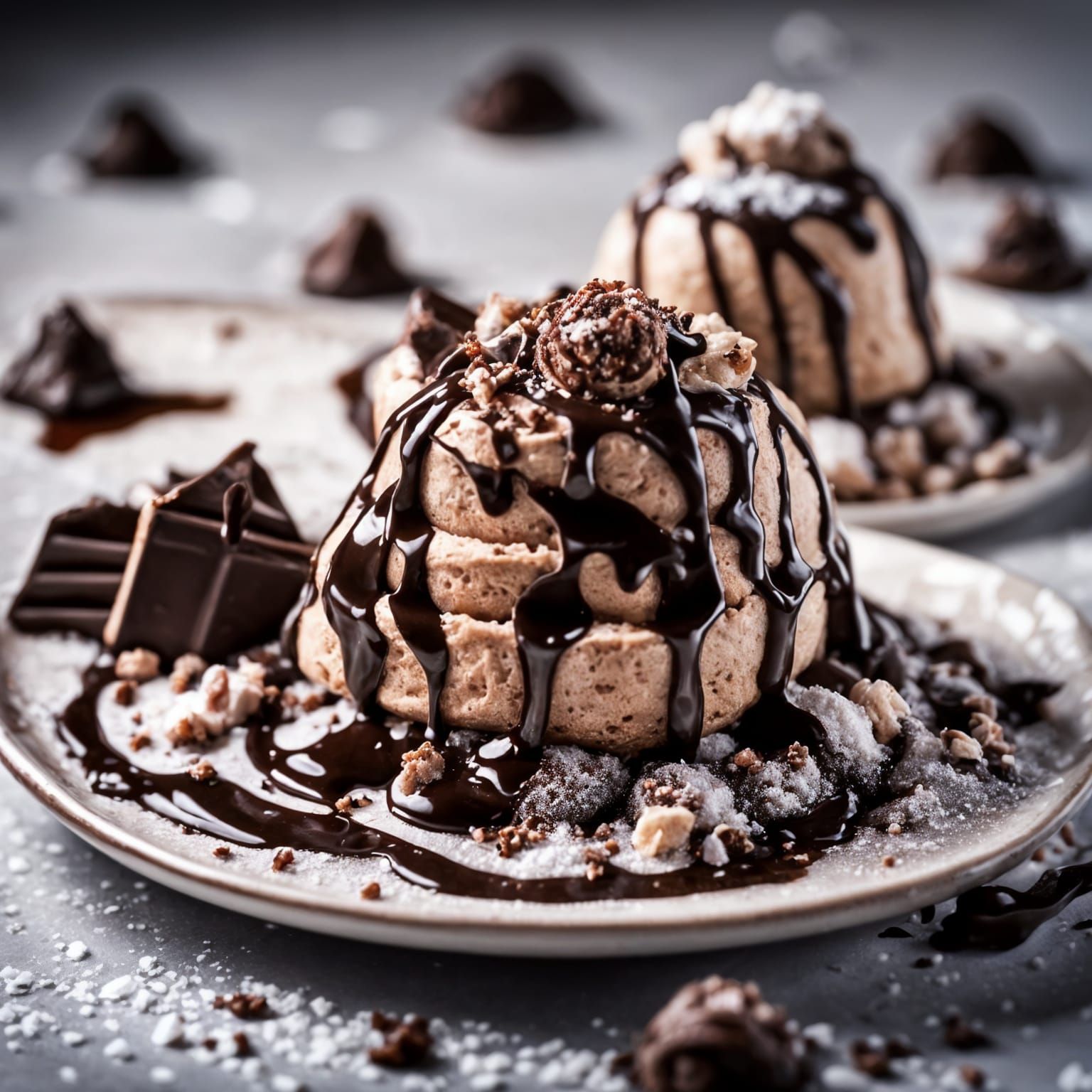 Delicious Chocolate Ice Cream with Rose and Salt