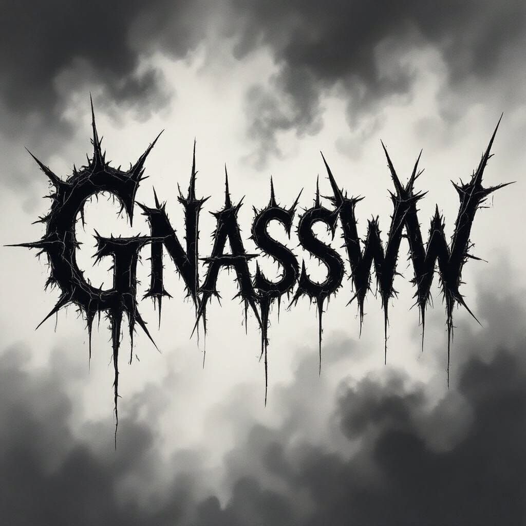Brutal Black Metal Logo GNASSWWW with Demonic Roots