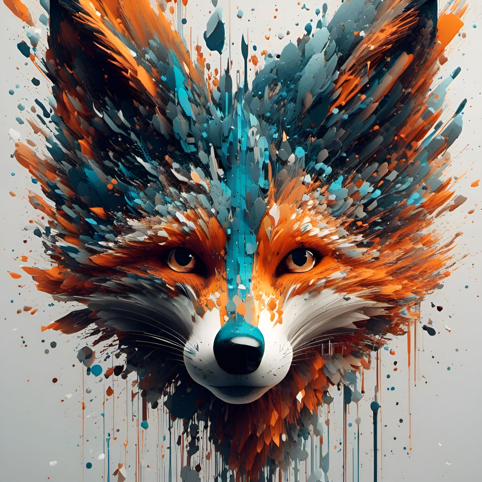 Apocalyptic Whispy Fox with Intricate Fur Details