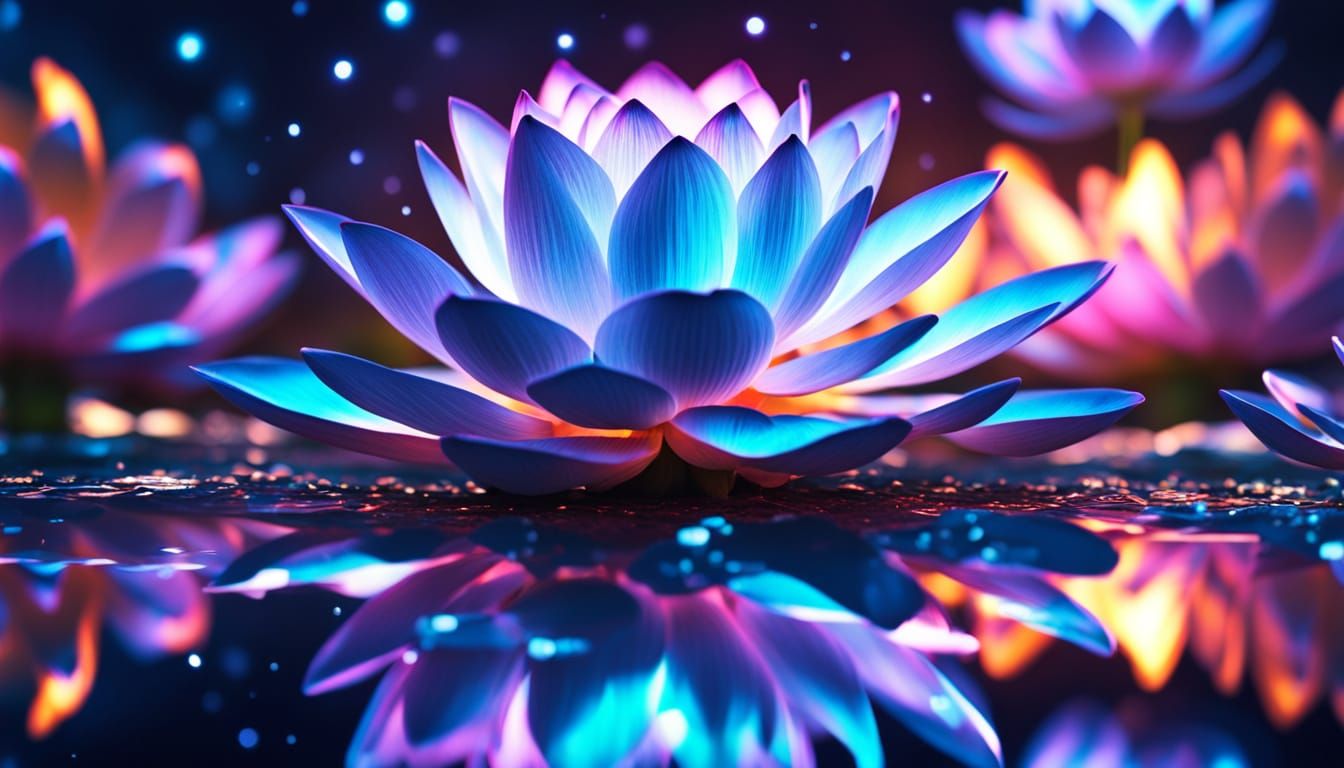 Iridescent Lotus Flowers in Simulated Universe