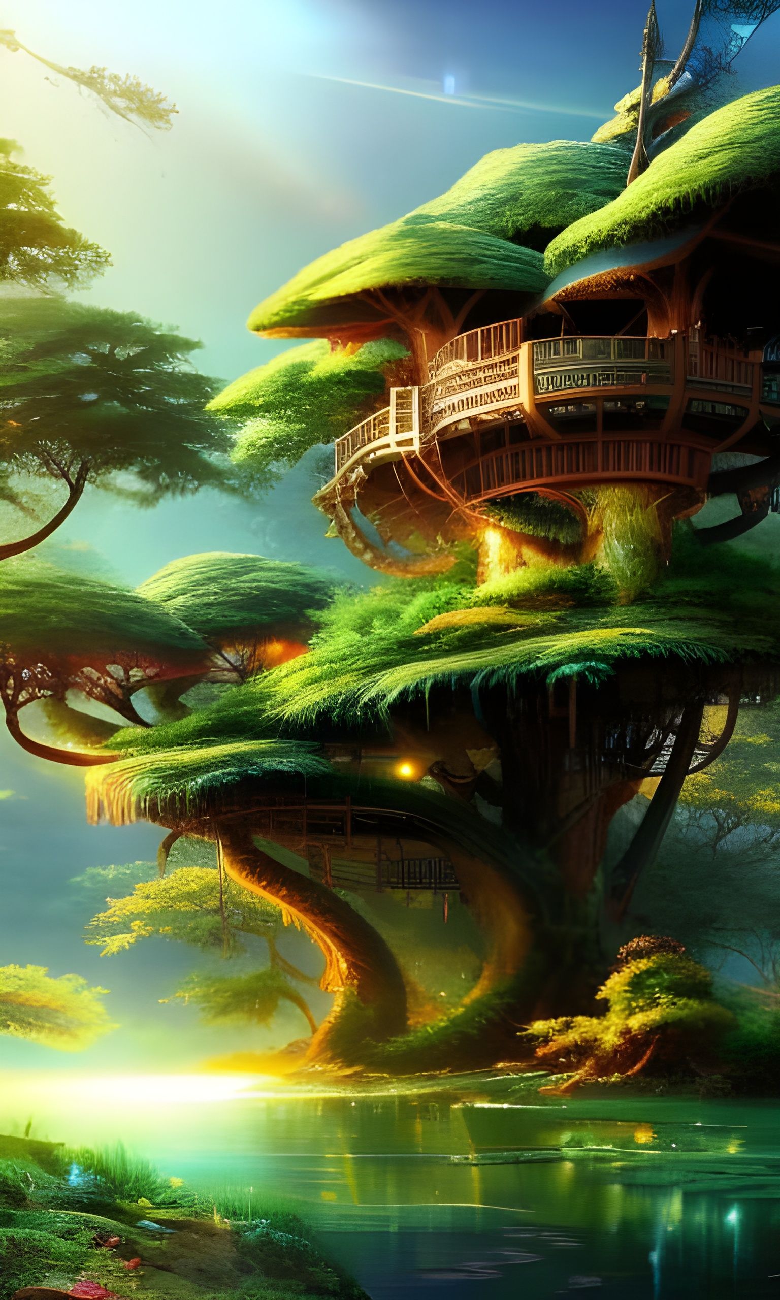Exclusive mossy treehouse apartment