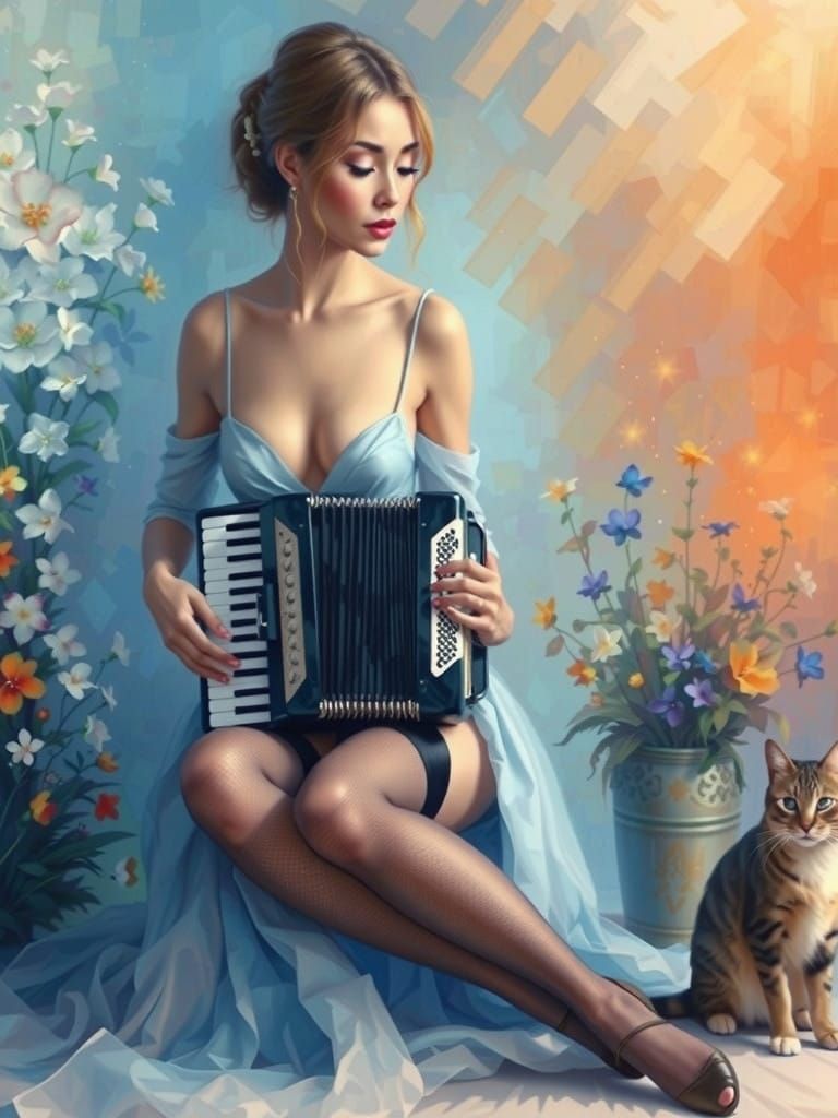 Sie hat mir Akkordeon vorgespielt.  4