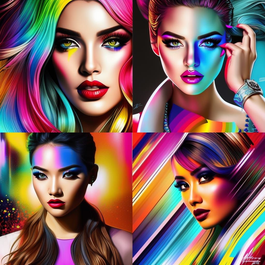 Lesbian Kiss in Pop Art Style