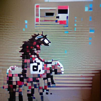 8-Bit Despair: A Pixelated Horse of Sorrow