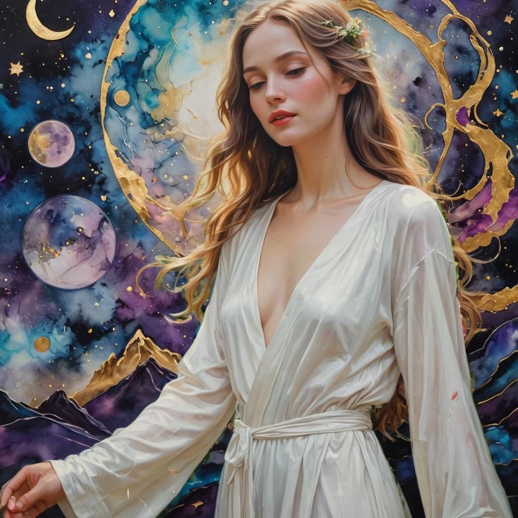 Enchanting Fantasy Scene with Painterly Brushwork