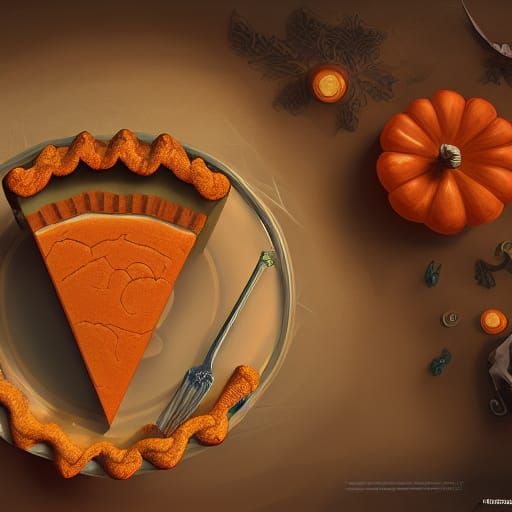 Fantastical Pumpkin Pie Dreamscape in Deep Color