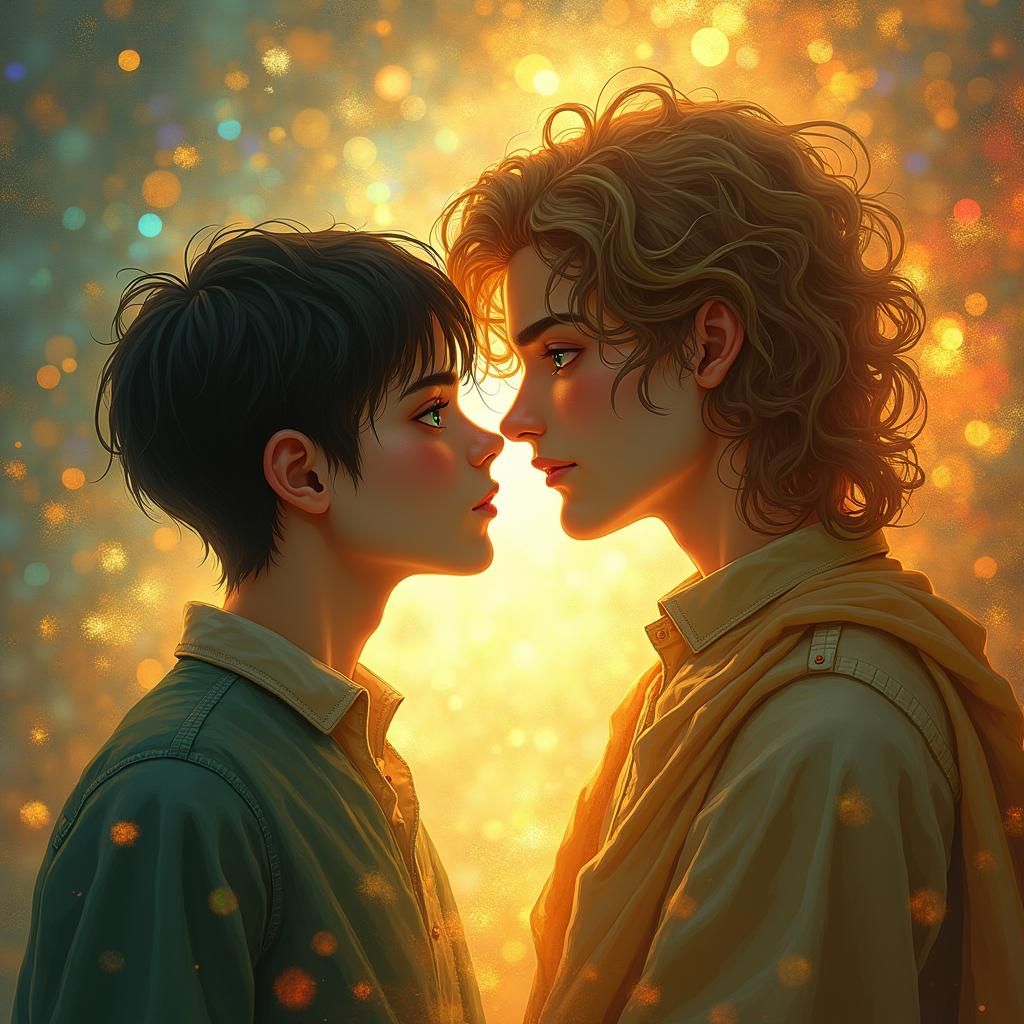 Lovers United in a Mystical, Dreamlike Embrace