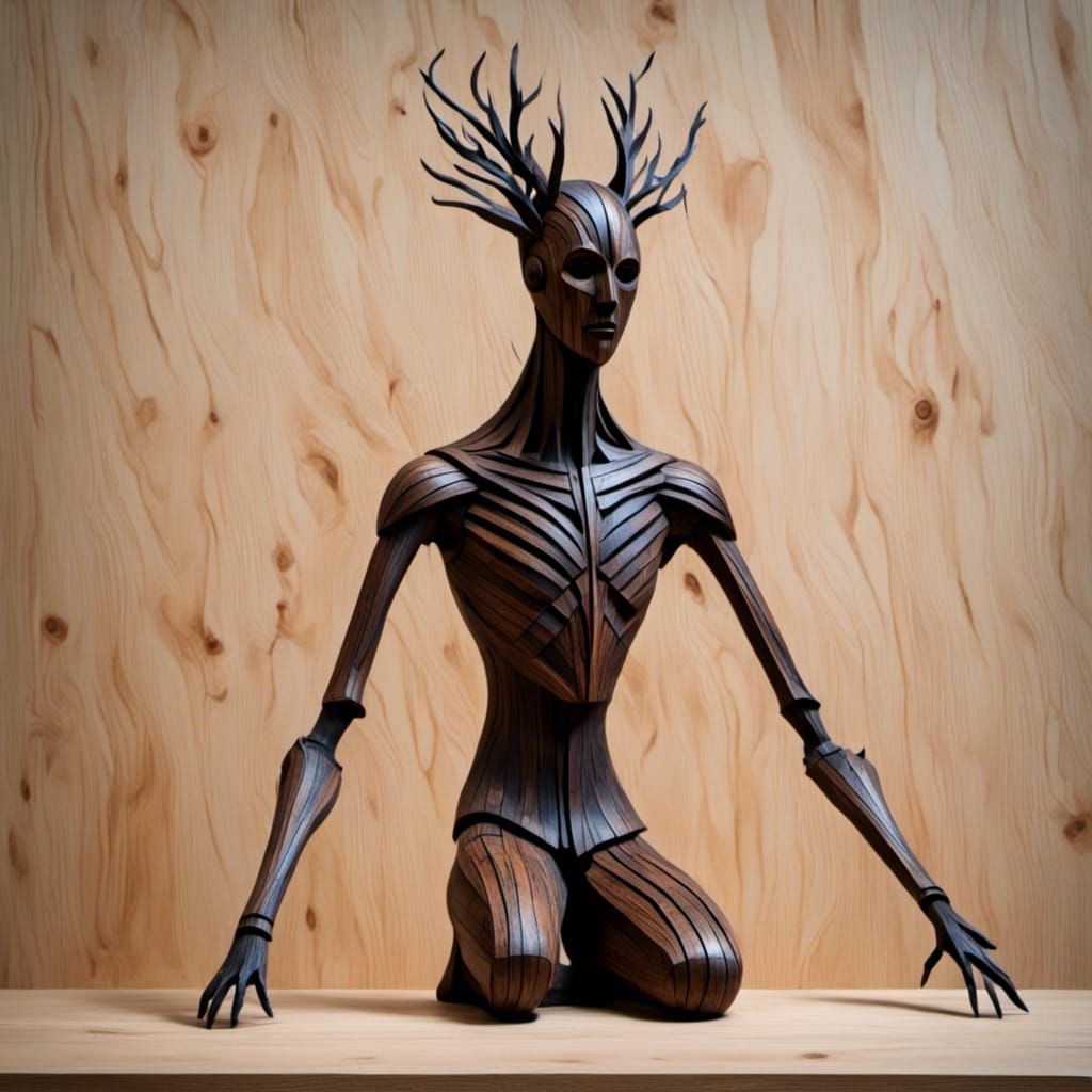 Abstract Wooden Figure Sculpture