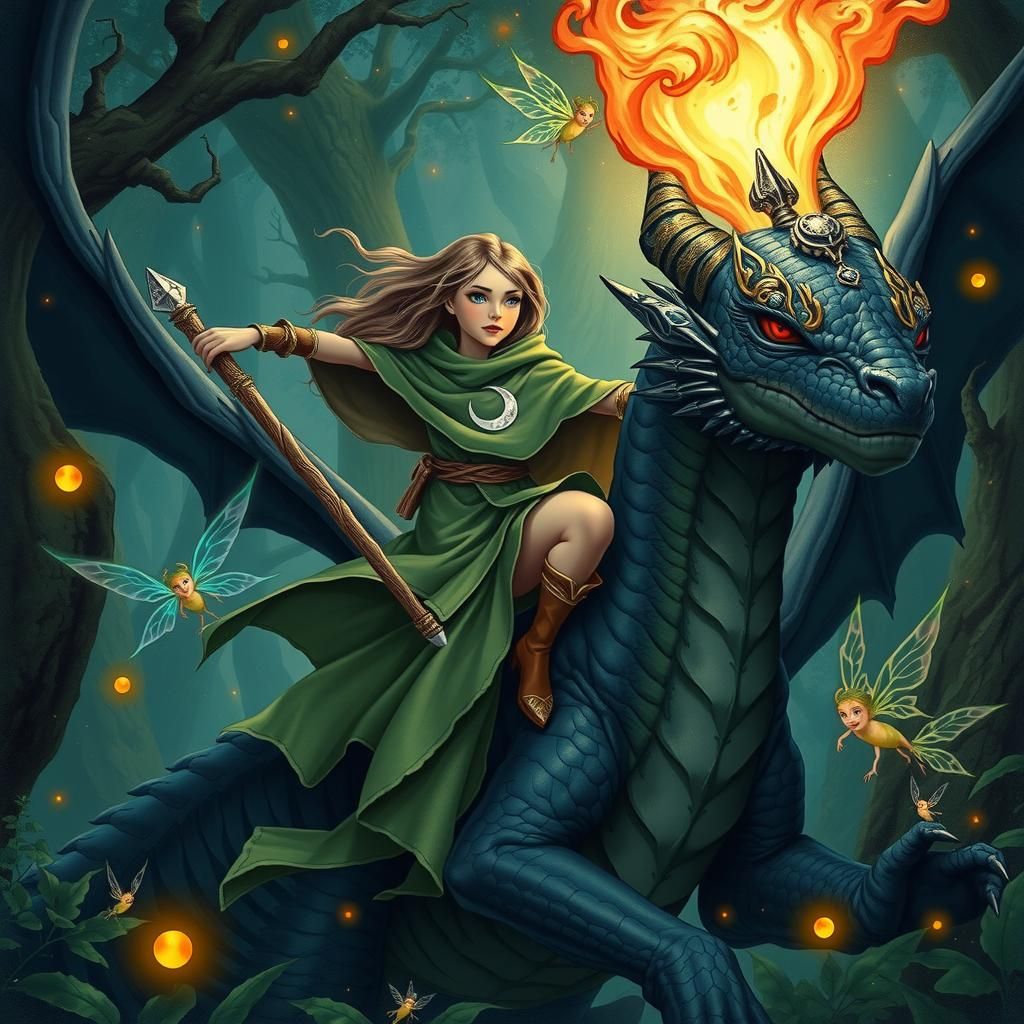 Elven Rogue on Dragon in Hidden Forest