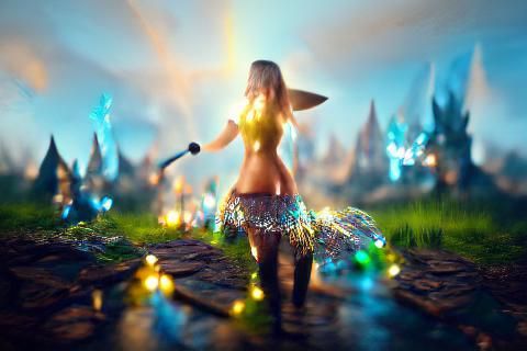 Mystical Wizard Surrounded by Glowing Runes