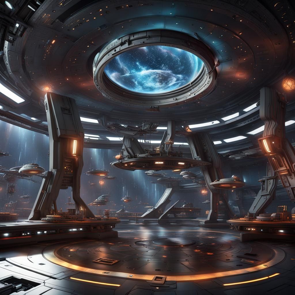Starfleet Headquarters in Space: Hyperrealistic Concept Art