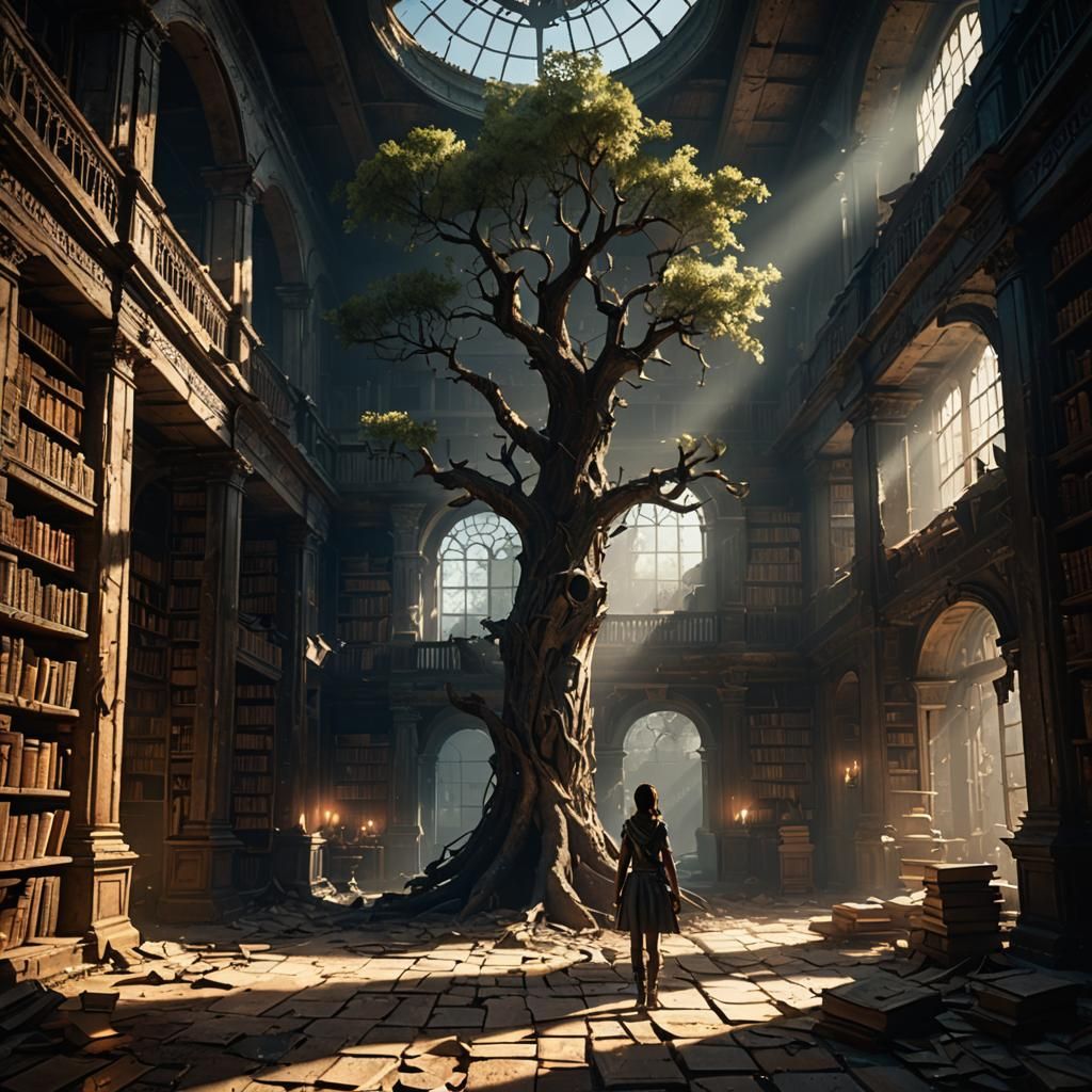Lara Croft in Ancient Library: Shadowy Adventure