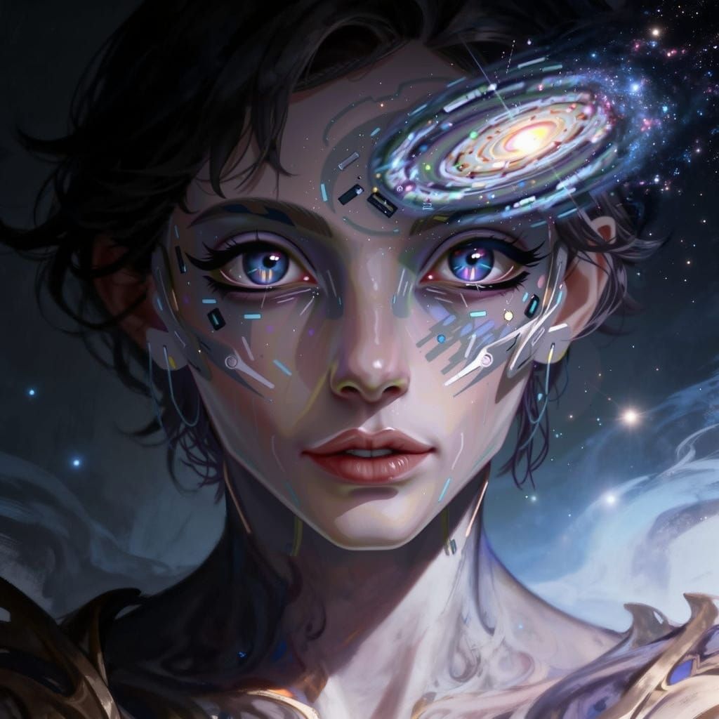 Futuristic Astronaut with AI Mask and Glowing Suit