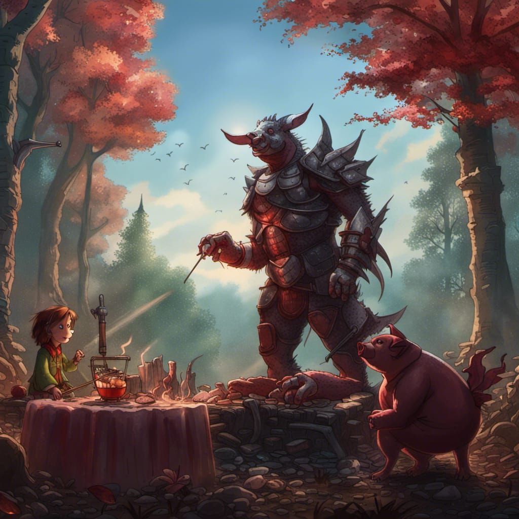 Wyvern Over Forest, Dark Fantasy Concept Art