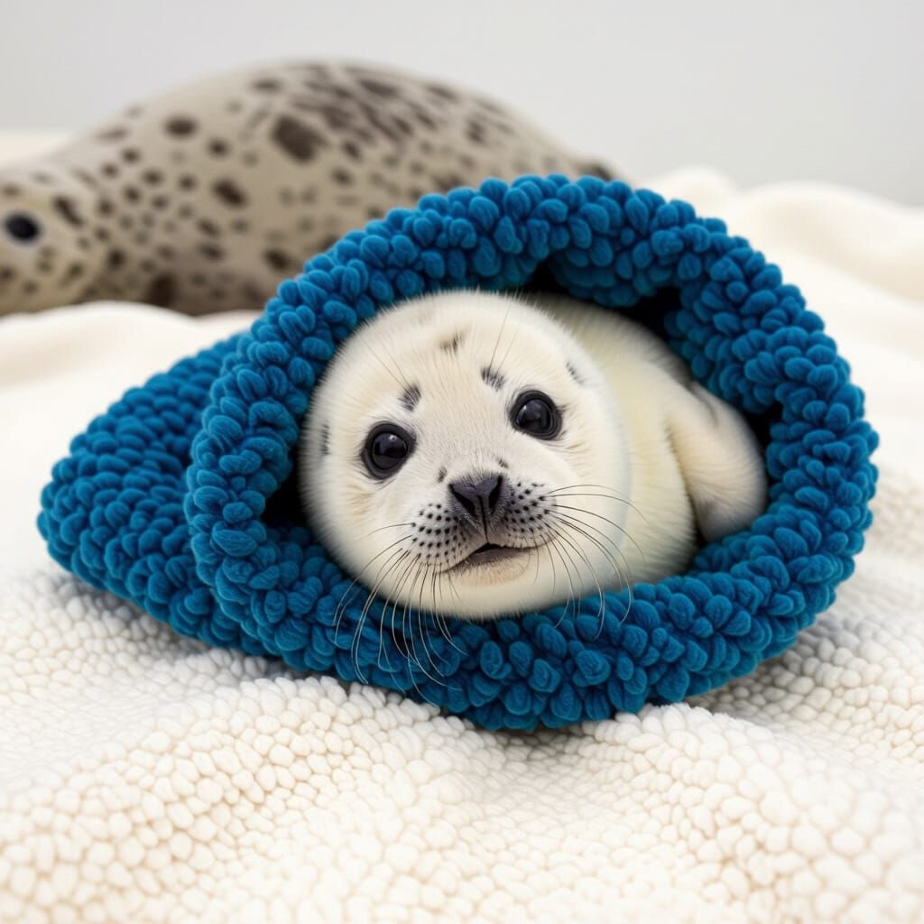 Adorable Baby Seal Pup Portrait
