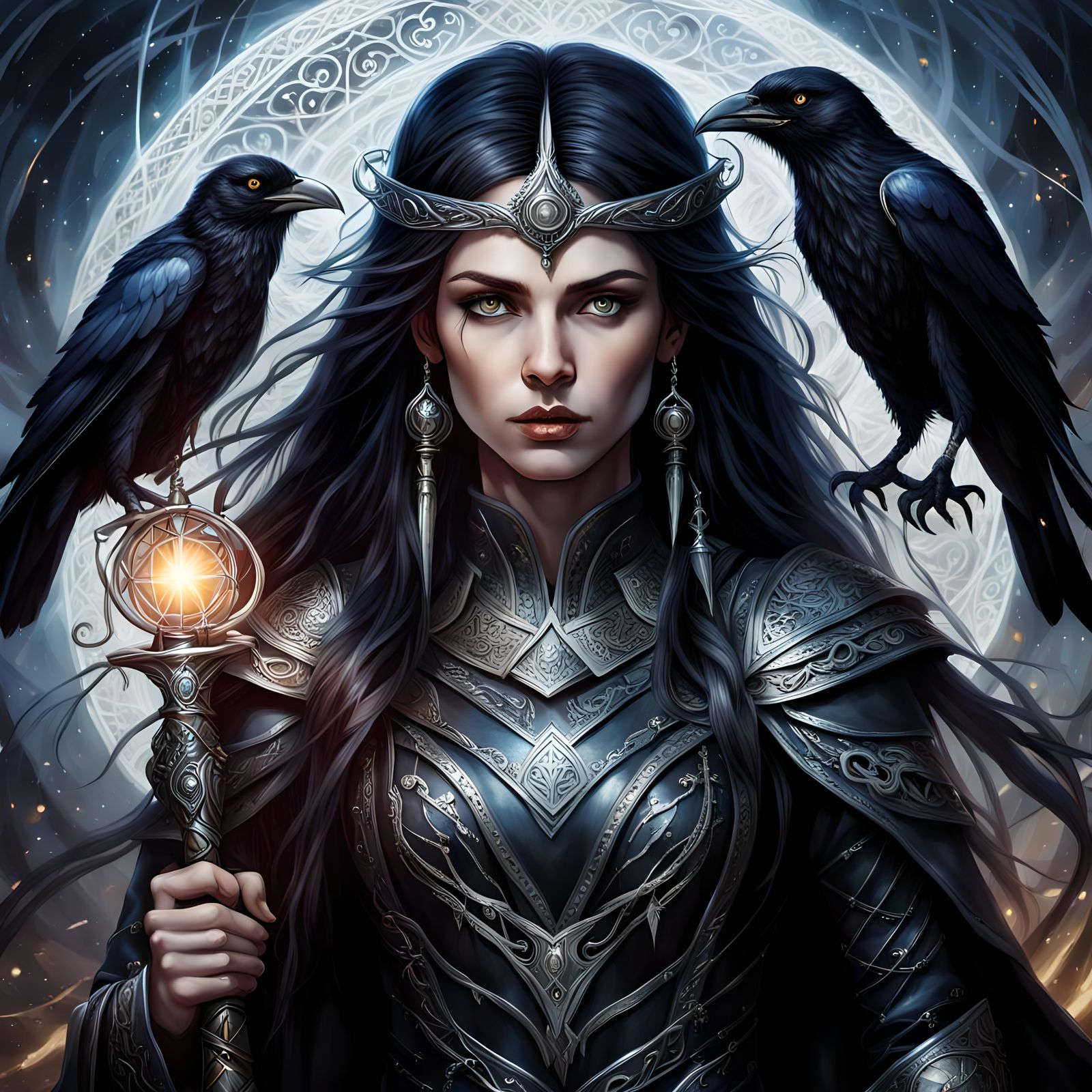 Sorceress Portrait in Hyperdetailed Style