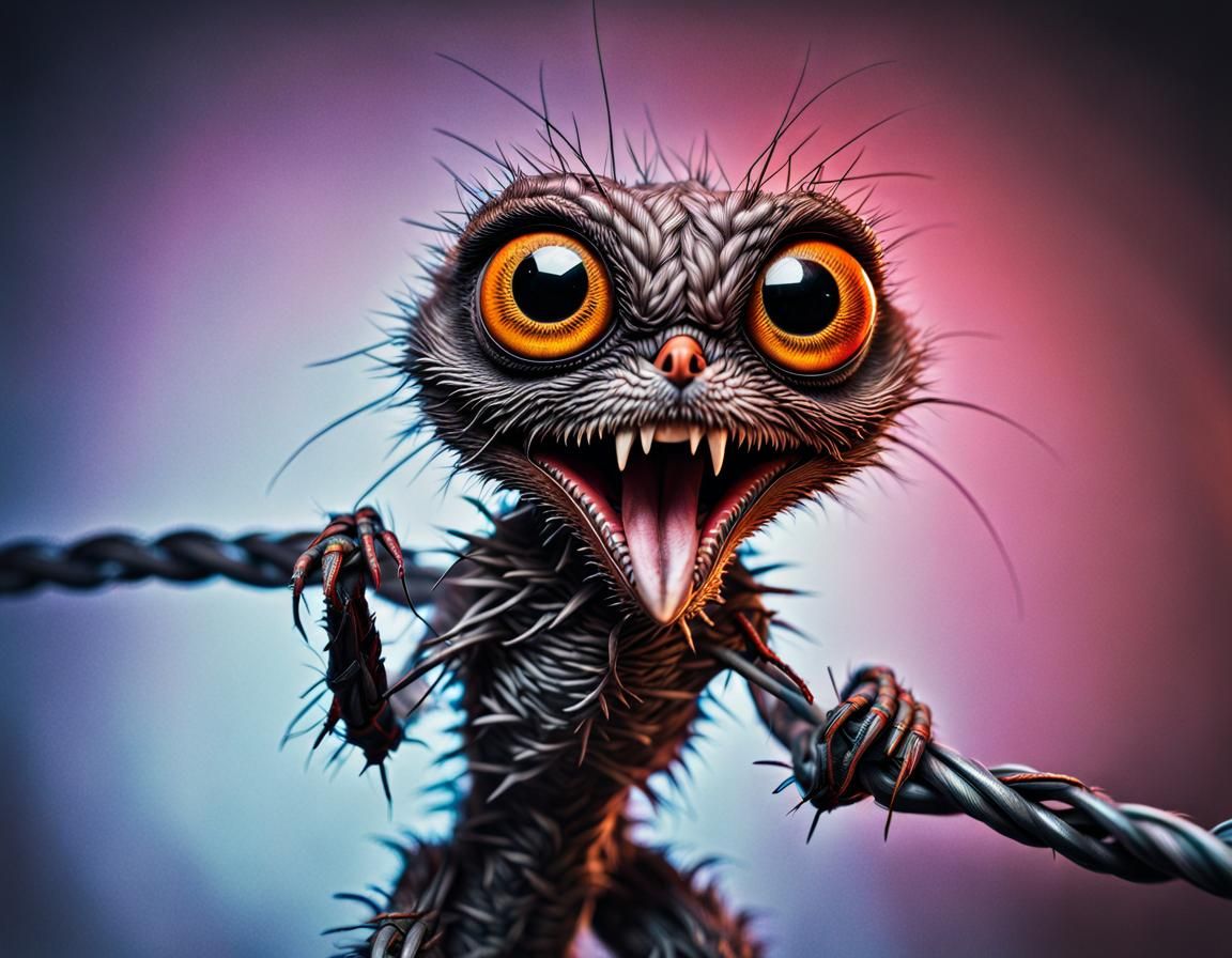 Googly Eyed Barbed Wire Puppets Family Photo