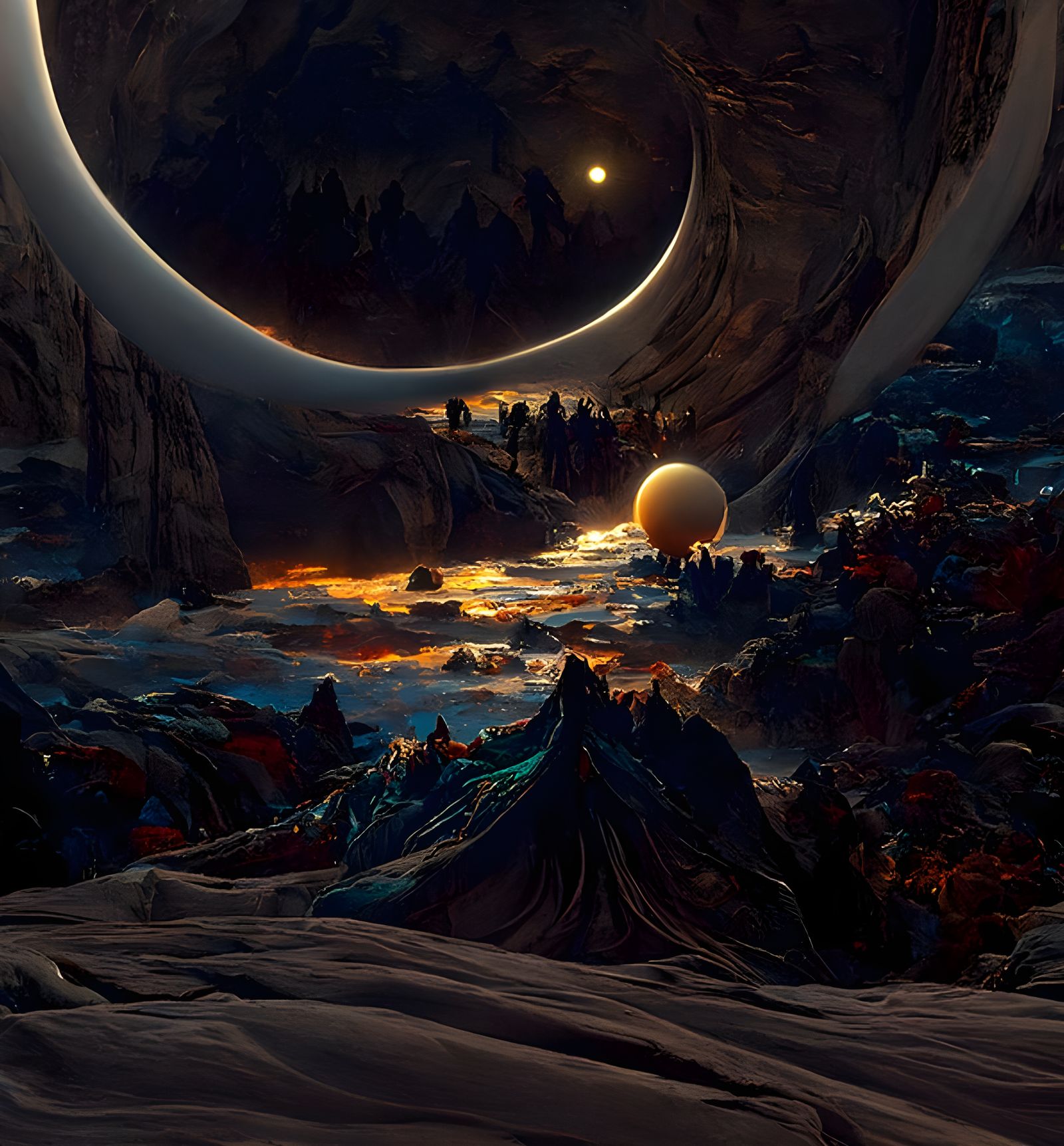 Alien Ellipse Landscape in Sci-Fi Fantasy Style
