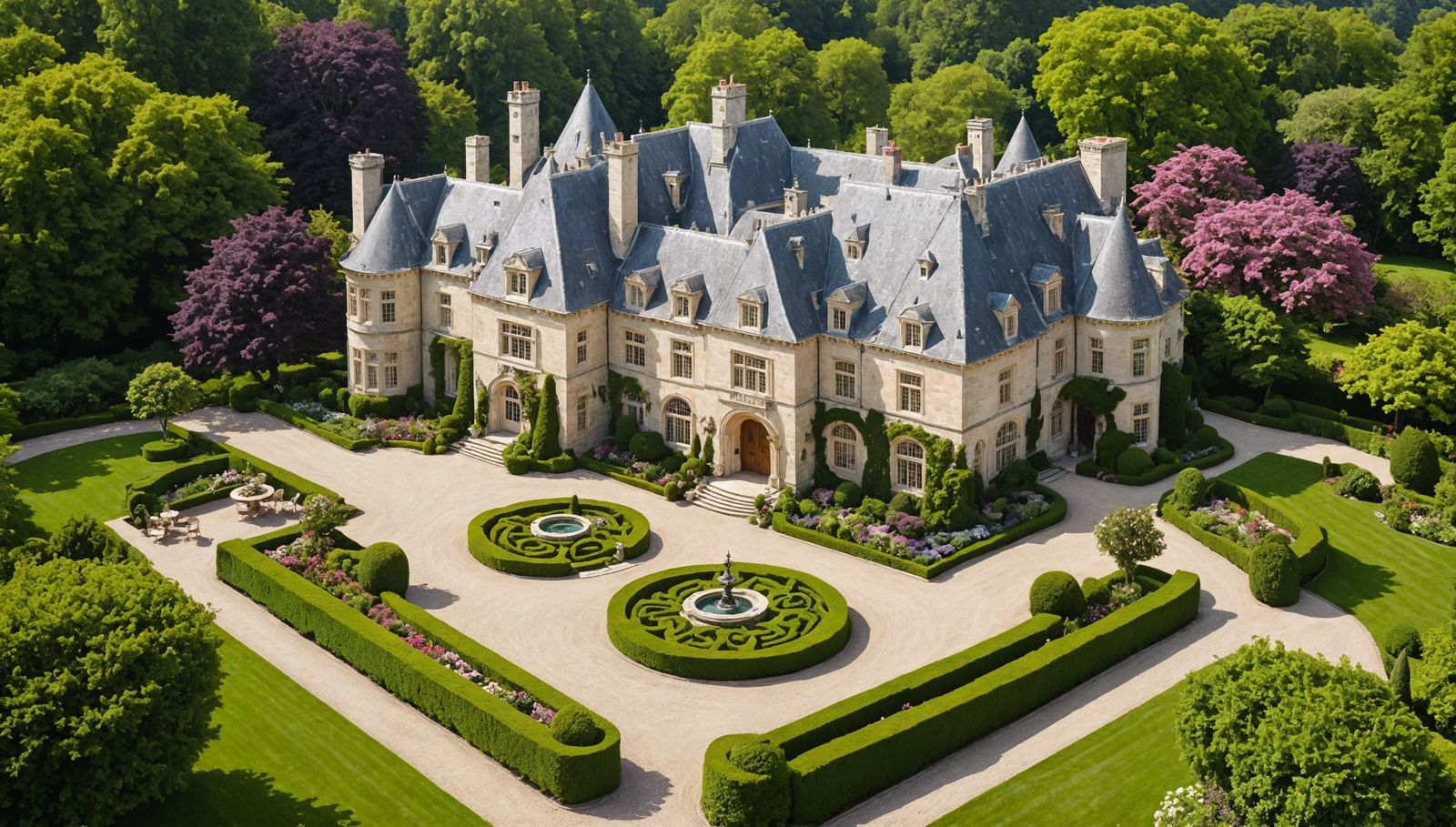 Luxurious Chateau Mansion in Golden Light