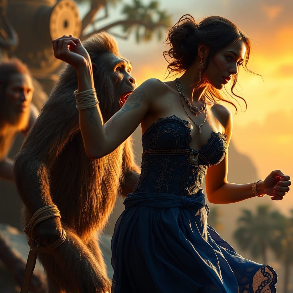 Neanderthals Observe a Dancing Woman