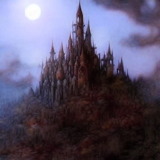 Moonlit Castle in Woodlands: Grimdark Fantasy