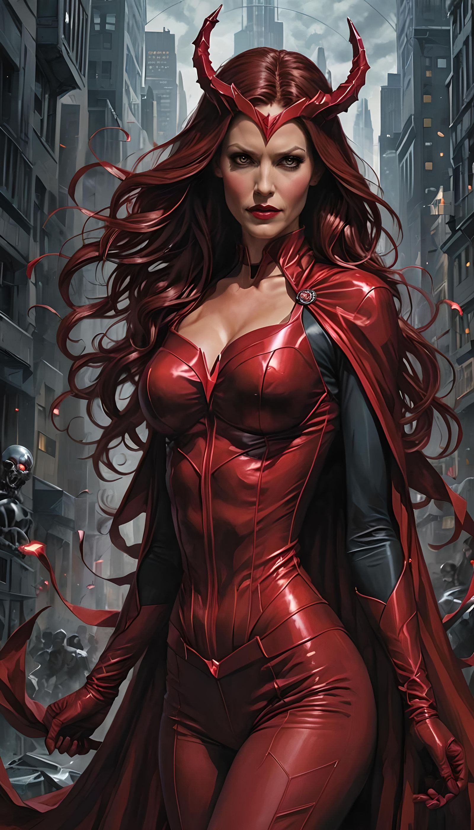 Tricia Helfer as Evil Scarlet Witch: Comic Book Art