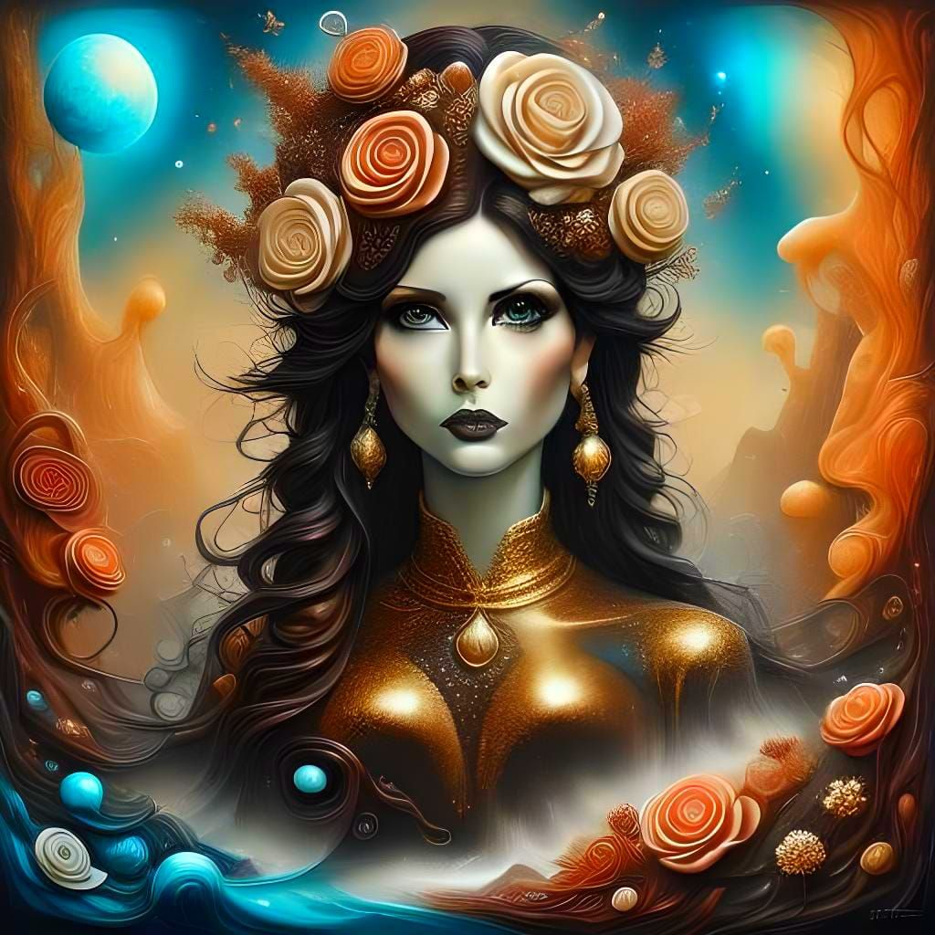 Chocolate Roses in Fantasy Alcohol Ink Style