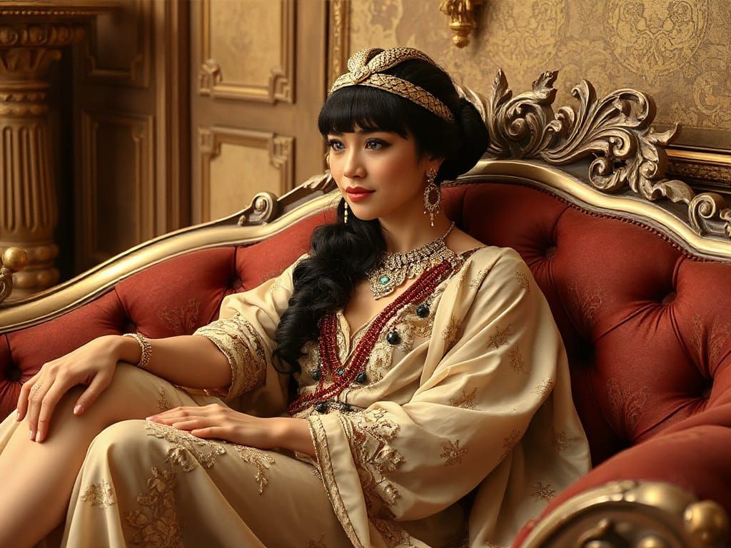 Cleopatra Reclining: An Art Nouveau Portrait