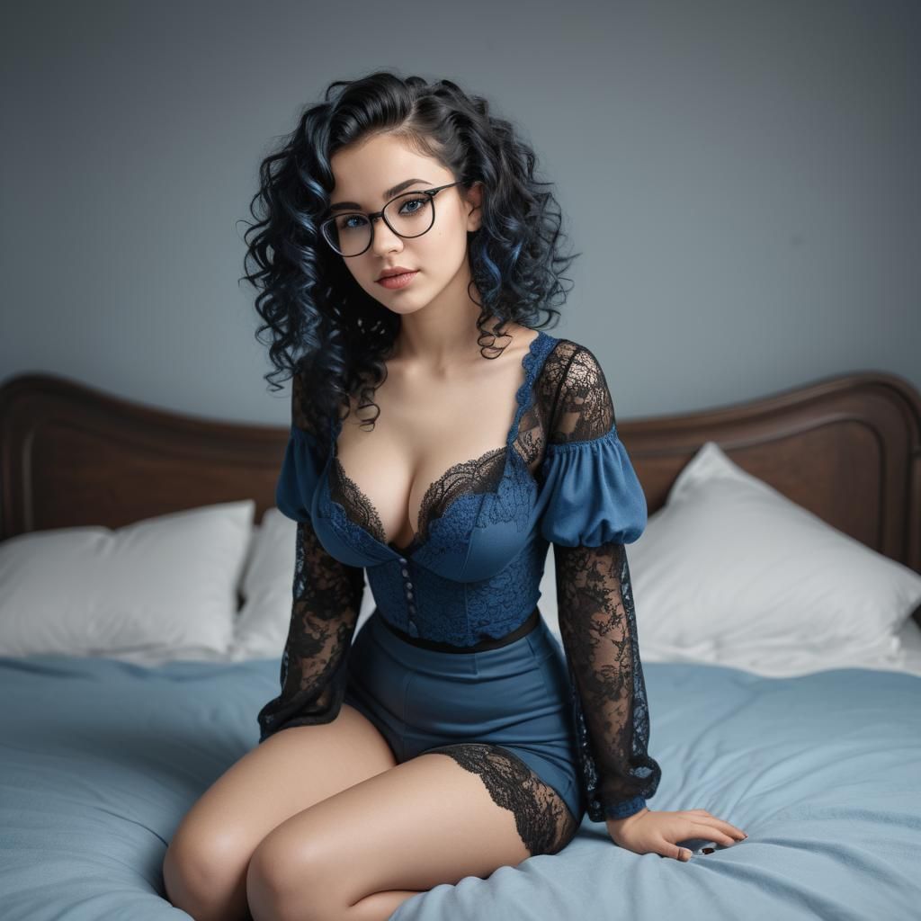 Stunning Portrait of Woman With Blue-Dyed Hair